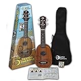 Luna Soprano Tattoo Ukelele - con Tatuaje Lazer grabado Diseño incluyendo Gig Bag